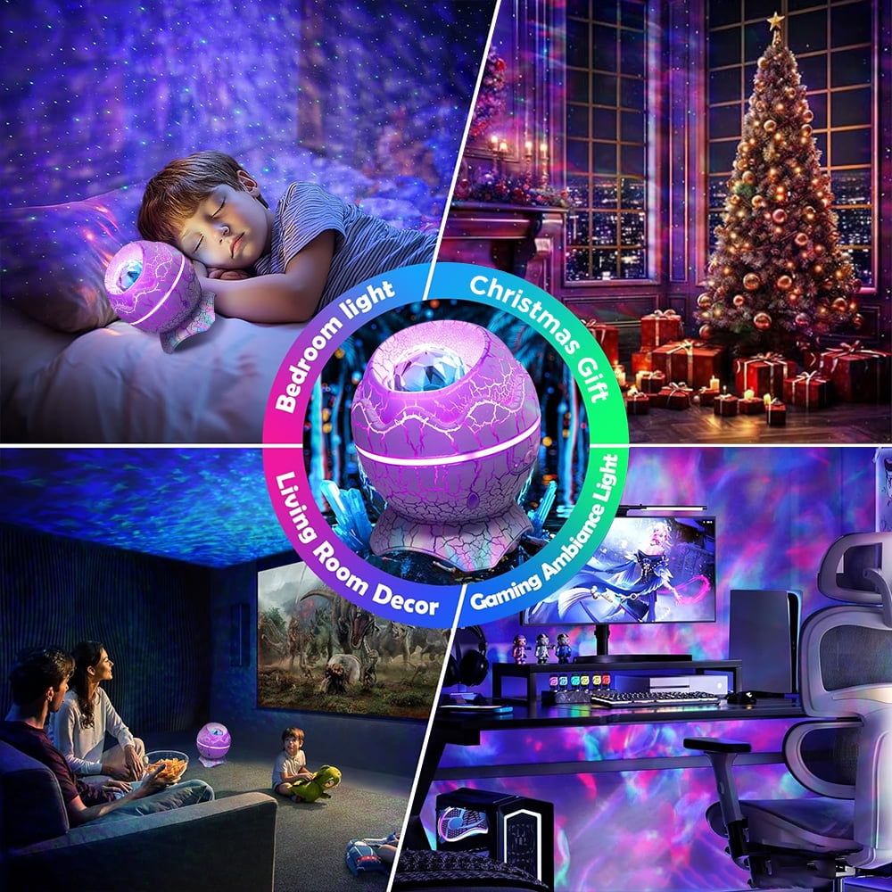 Galaxy Projector Star Projector Night Lights with White Noise for Room Bluetooth Multiple Colors Dynamic Projections