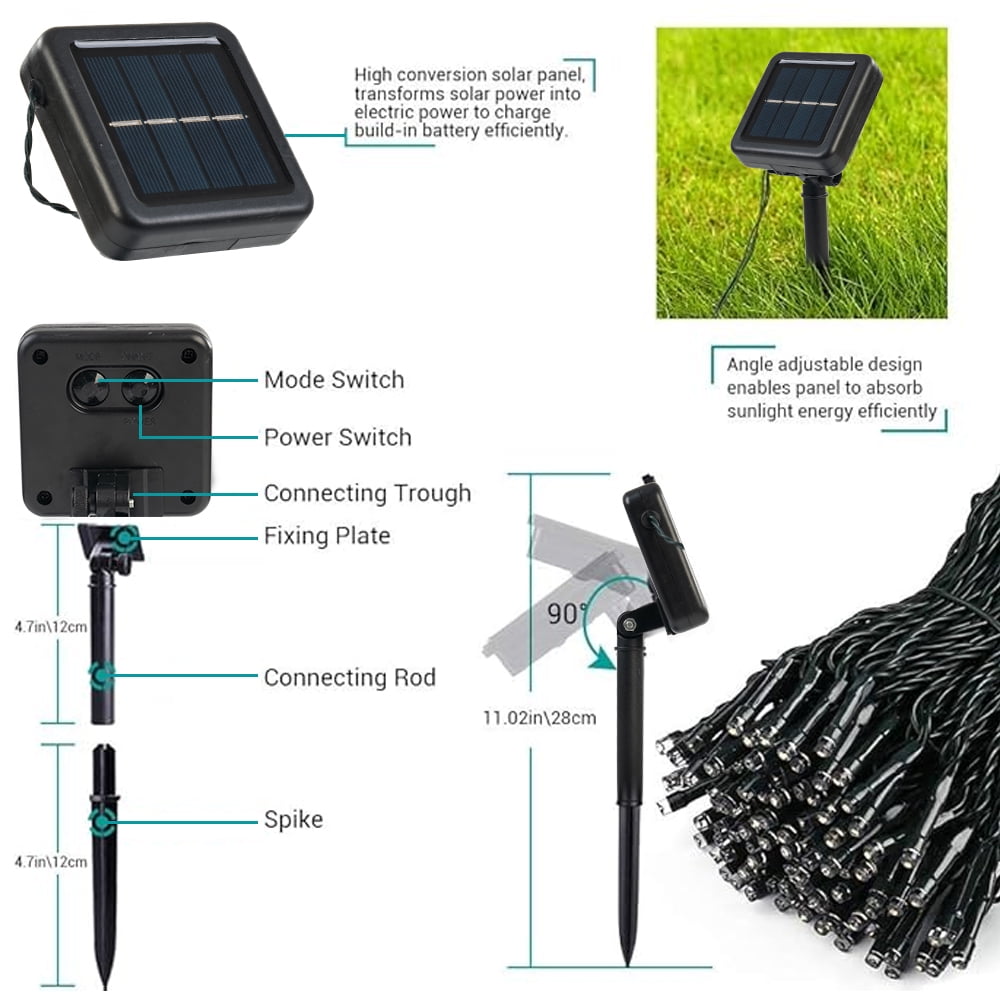 200 LED Solar String Lights for Outside, 75ft 8 Modes Solar Christmas Lights