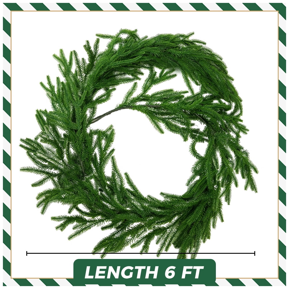 6 Ft Real Touch Christmas Garland Lifelike Cedar Garland Realistic Christmas Outdoor Indoor Decorations
