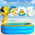Swfoer Inflatable Dinosaur Pool for Kids kid pool Kiddie Pool 67"x 41"x 32"H Indoor&Outdoor Kids Swimming for Ages 2+ Blue
