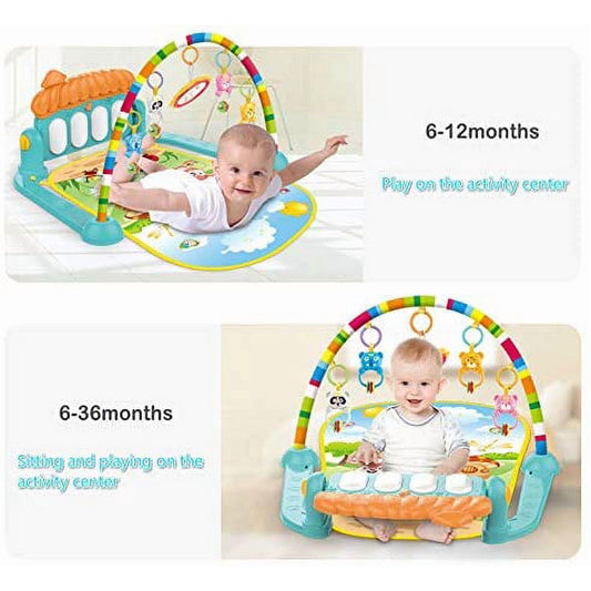 Cowin Baby Play Mat for Infant with Music and Mirror, Newborn Piano Activity Center Toys Gym Floor Playmat for Boys Girls