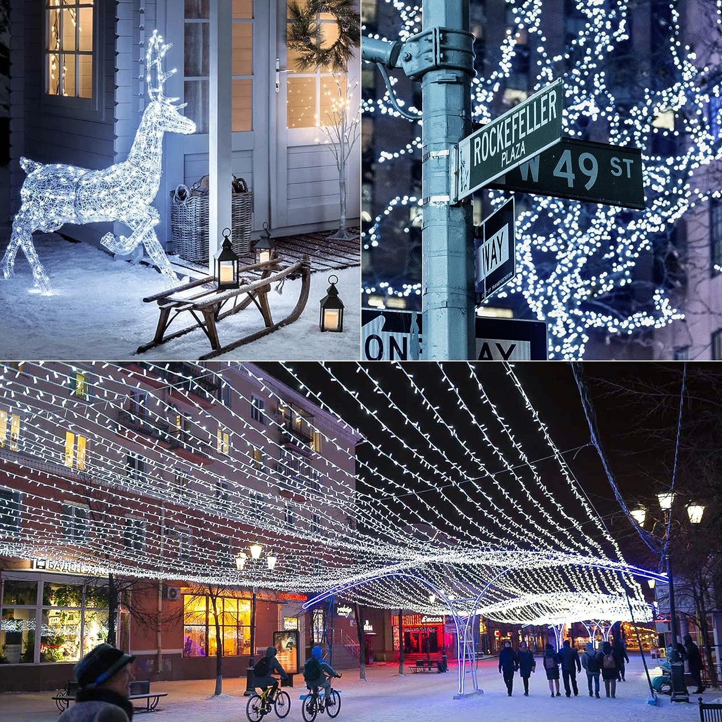 33ft 400 LED Christmas String Lights White Fairy Lights Led Icicle Christmas Lights Plug-in for Christmas, Holiday, Wedding (Cool White)