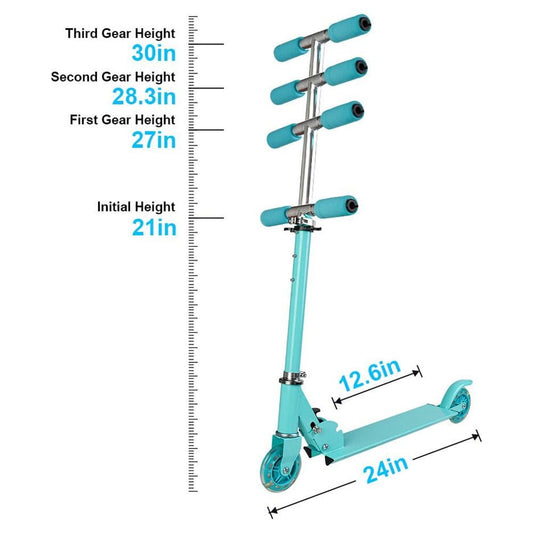 Kick Scooters Adjustable Height Handlebars Foldable with Light-up Wheels