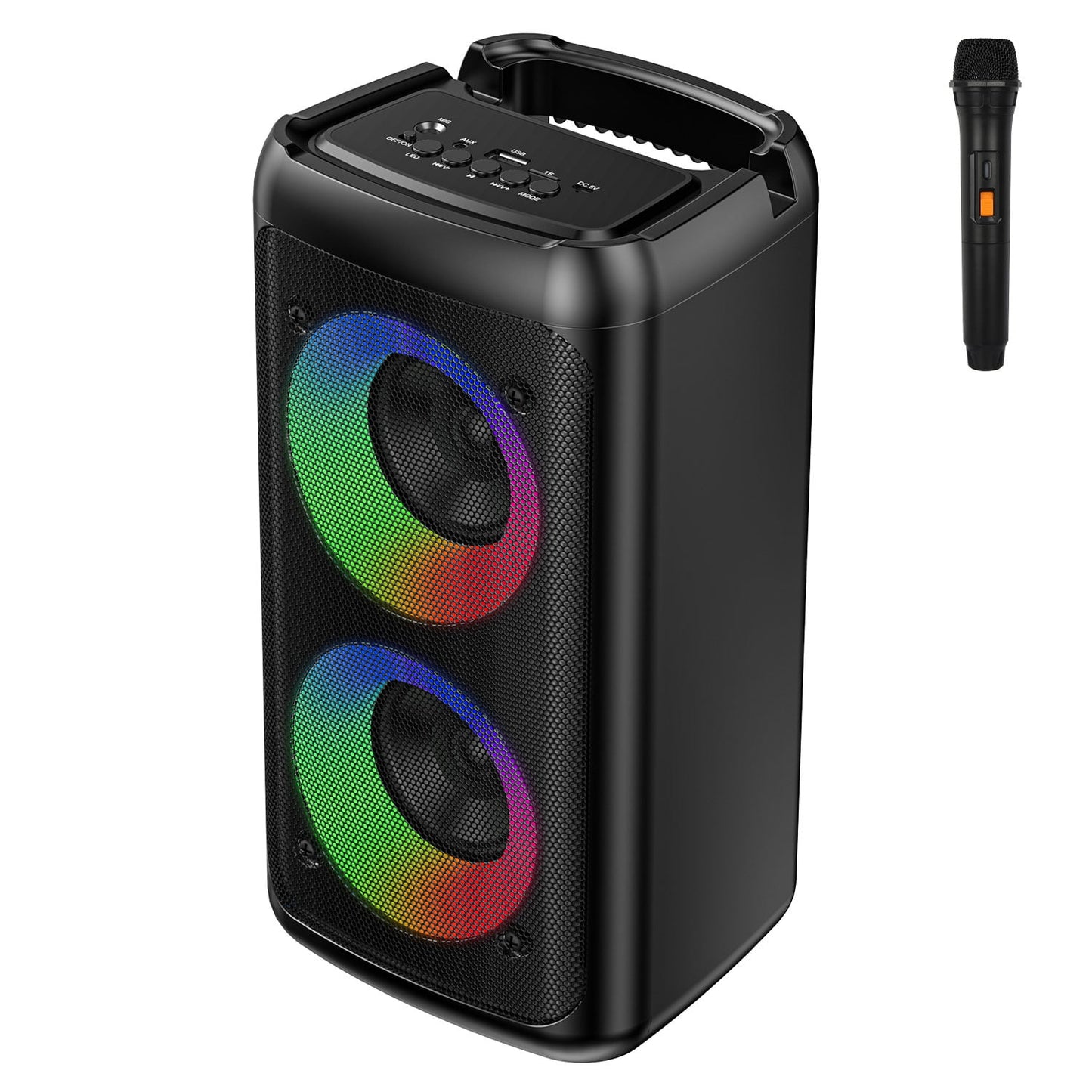 Karaoke Machine for Adults, Portable Wireless Speaker with 1 wired Microphones, Outdoor, Supports USB/TF/AUX, Ideal Gifts for Family, Music Lover