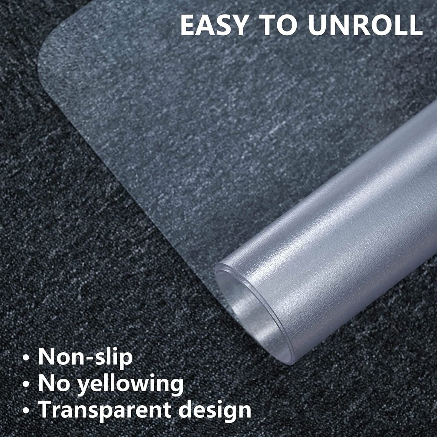 Office Mat for Hard Floor (36 "X 48" Rectangle), Transparent PVC, Office Chair Mat for Home and Office