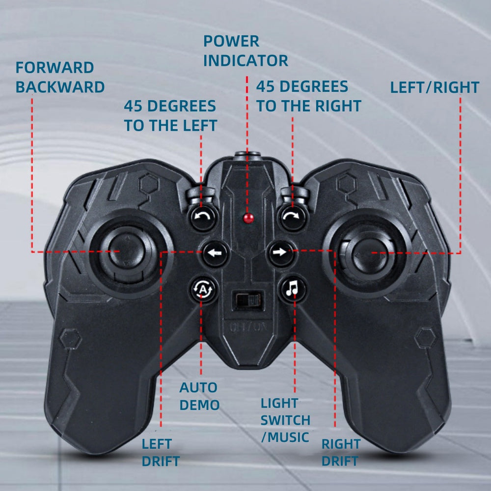 RC Stunt Car, 360° Spins Remote Control Car, 4WD RC Car with Lights Toy Gift for Boys Girls Kids