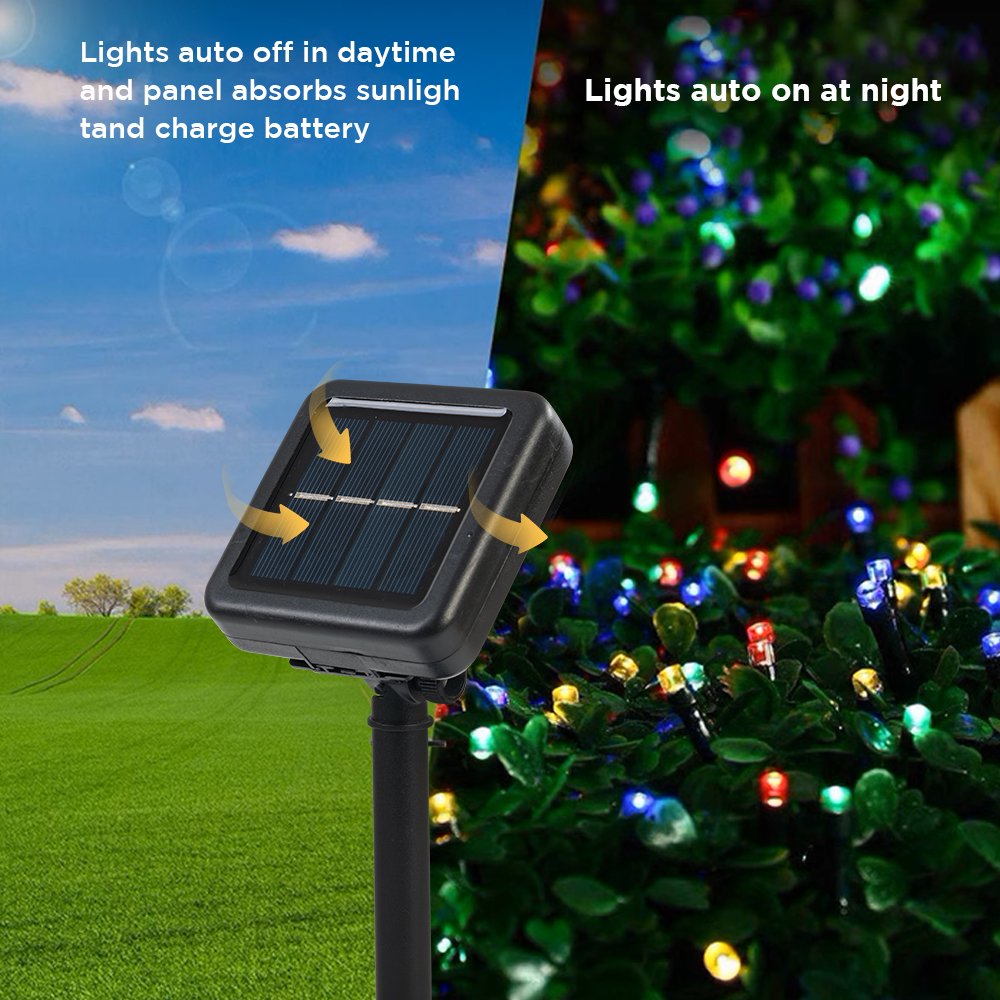200 LED Solar String Lights for Outside, 75ft 8 Modes Solar Christmas Lights