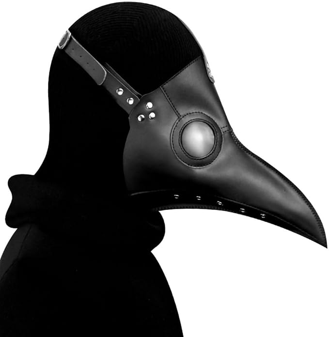 Plague Doctor Mask Costumes Set 6 in 1 Halloween Beak Mask Plague Dr Outfit for Adults