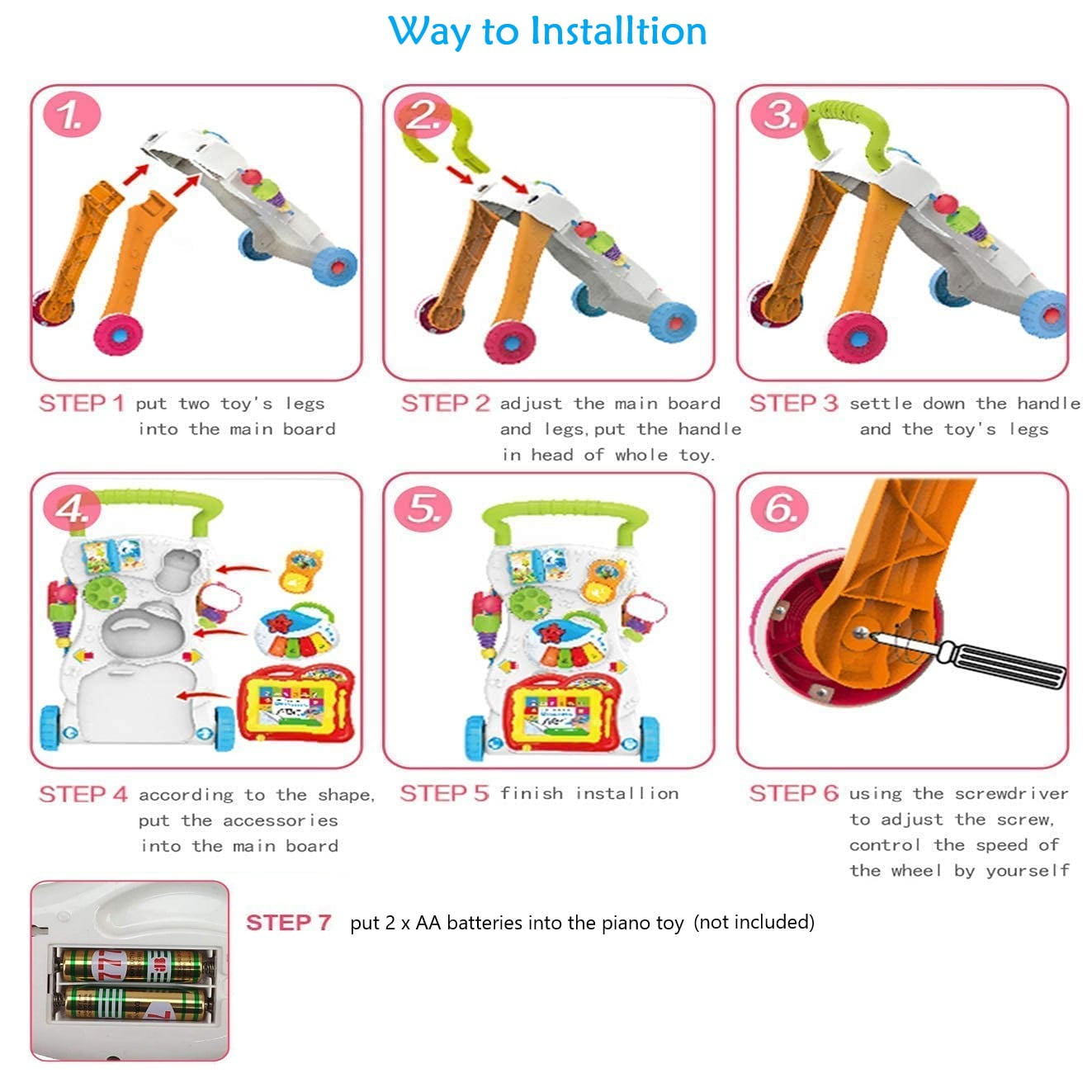 Baby Walker, Walker and Push Toy Activity Walker for Baby Educational Toy for 6-12 Months