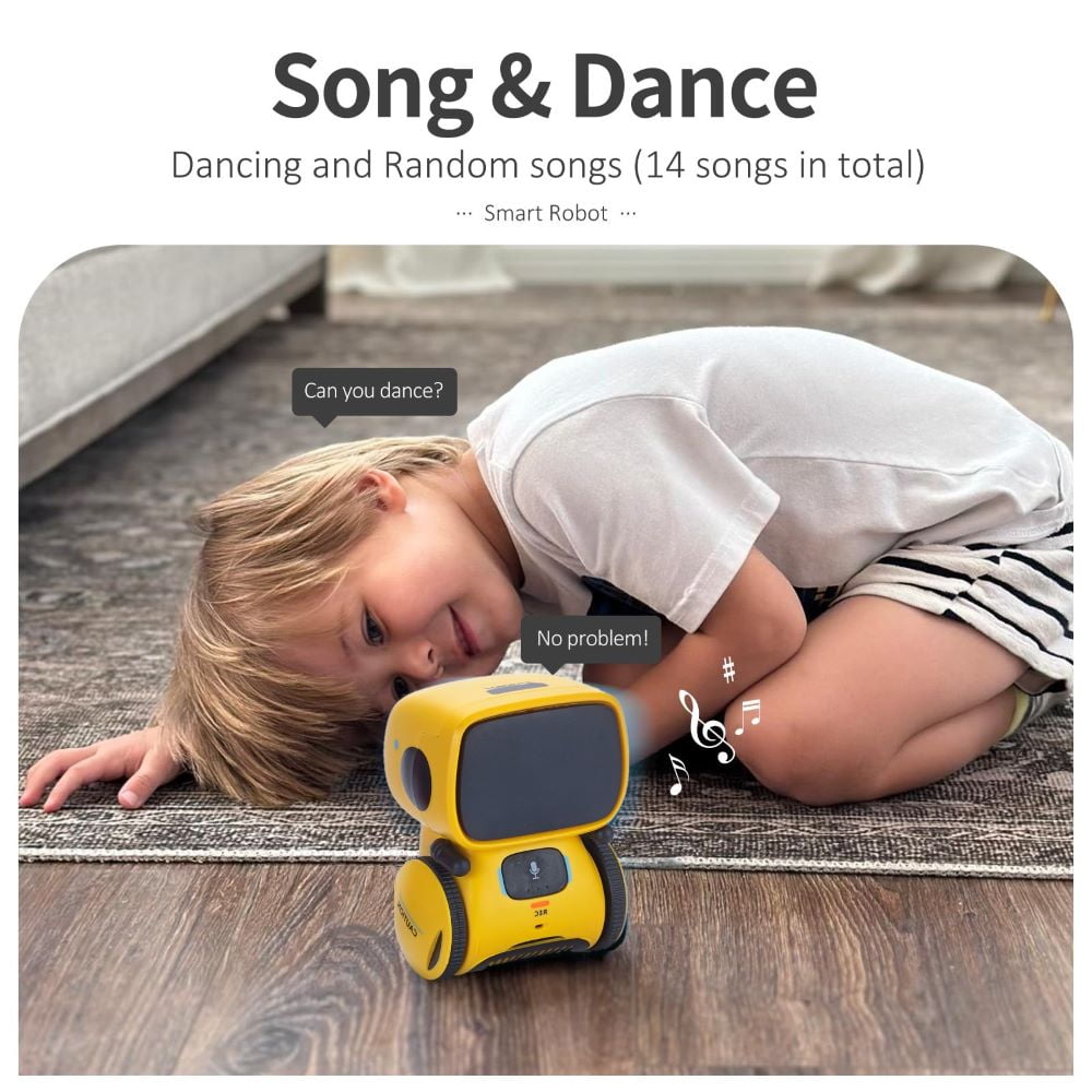 Kids Robot Toy, Smart Talking Robots, Gift for Boys and Girls Age 3+, Intelligent Partner And Teacher, with Voice Controlled And Touch Sensor, Yellow