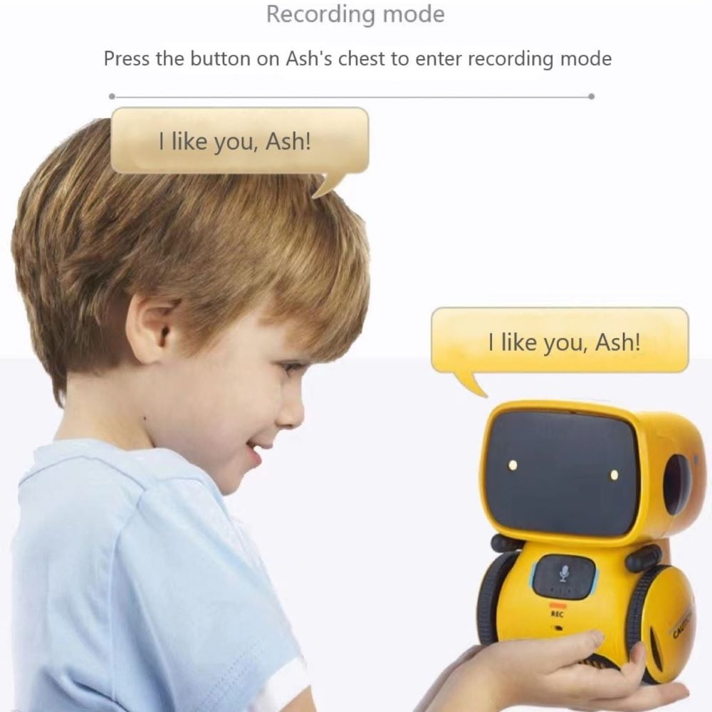 Kids Robot Toy, Smart Talking Robots, Gift for Boys and Girls Age 3+, Intelligent Partner And Teacher, with Voice Controlled And Touch Sensor, Yellow