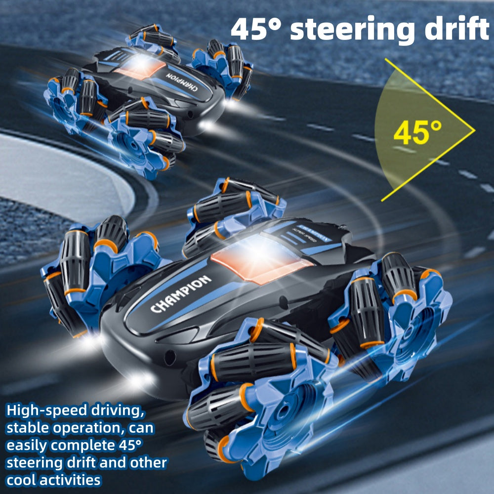 RC Stunt Car, 360° Spins Remote Control Car, 4WD RC Car with Lights Toy Gift for Boys Girls Kids