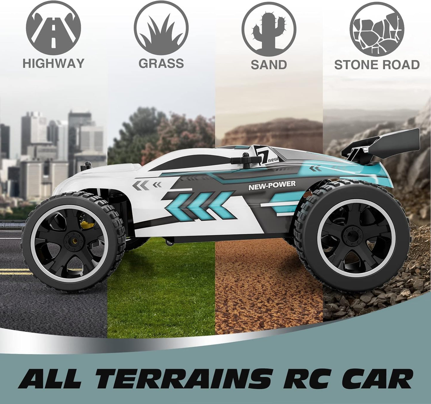 RC Cars Remote Control Car for Kids, 1:18 Scale 20 KM/H 2WD Offroad Buggy, 2.4GHz RC Racing Car with USB-C Easy Charging & 50 Mins Playtime, Toys Gifts for Boys & Girls