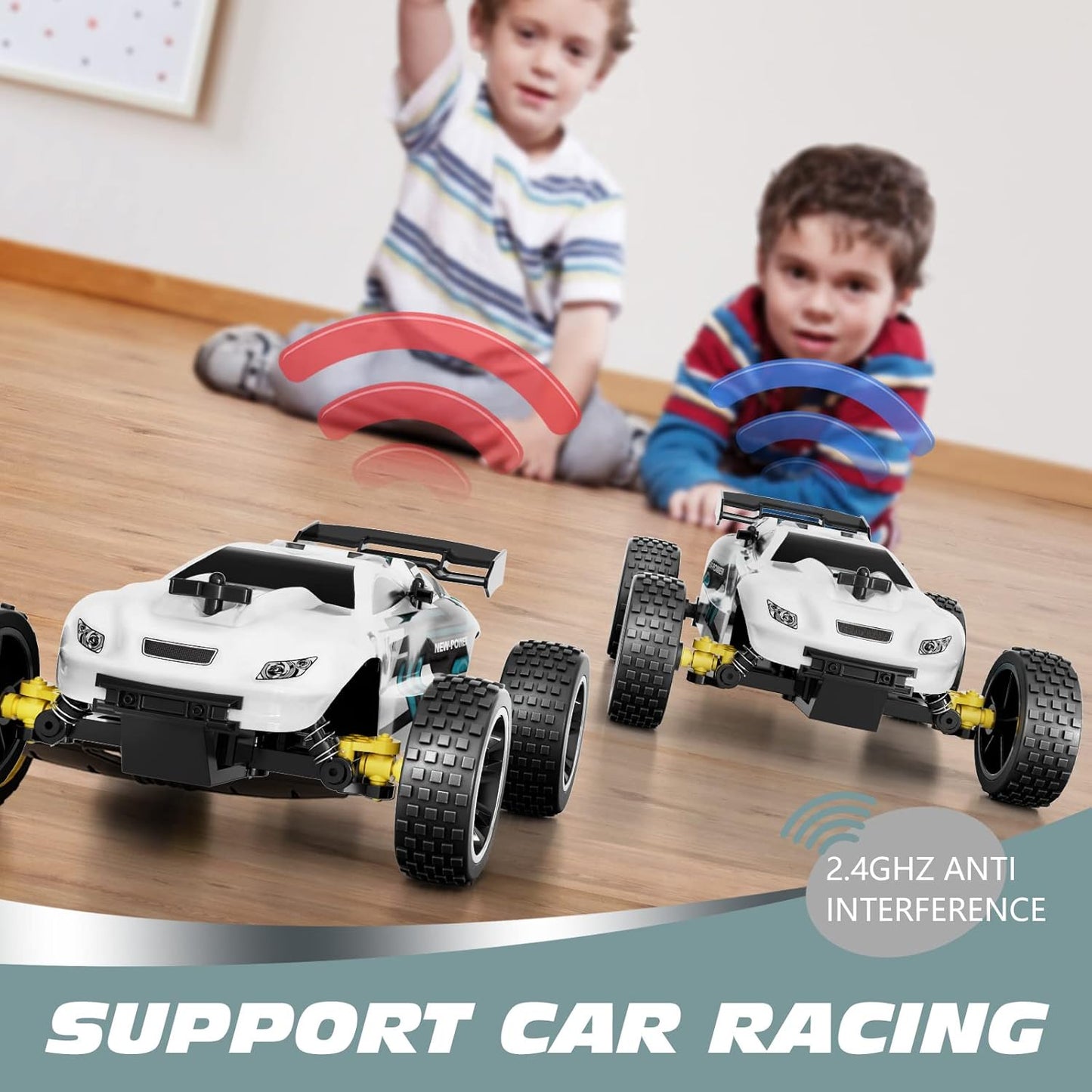 RC Cars Remote Control Car for Kids, 1:18 Scale 20 KM/H 2WD Offroad Buggy, 2.4GHz RC Racing Car with USB-C Easy Charging & 50 Mins Playtime, Toys Gifts for Boys & Girls