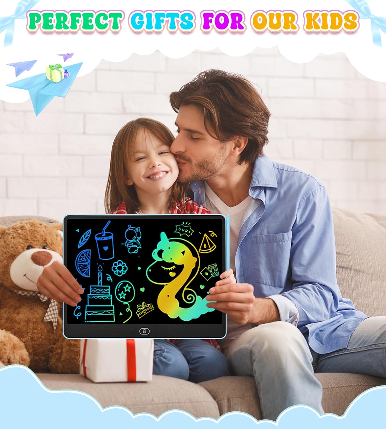 LCD Writing Tablet for Kids, 16 Inch Colorful Doodle Board Drawing Tablets, Toddler Educational Learning Toys for 3 4 5 6 7 8 Year Old Boys Girls Birthday Christmas Gift