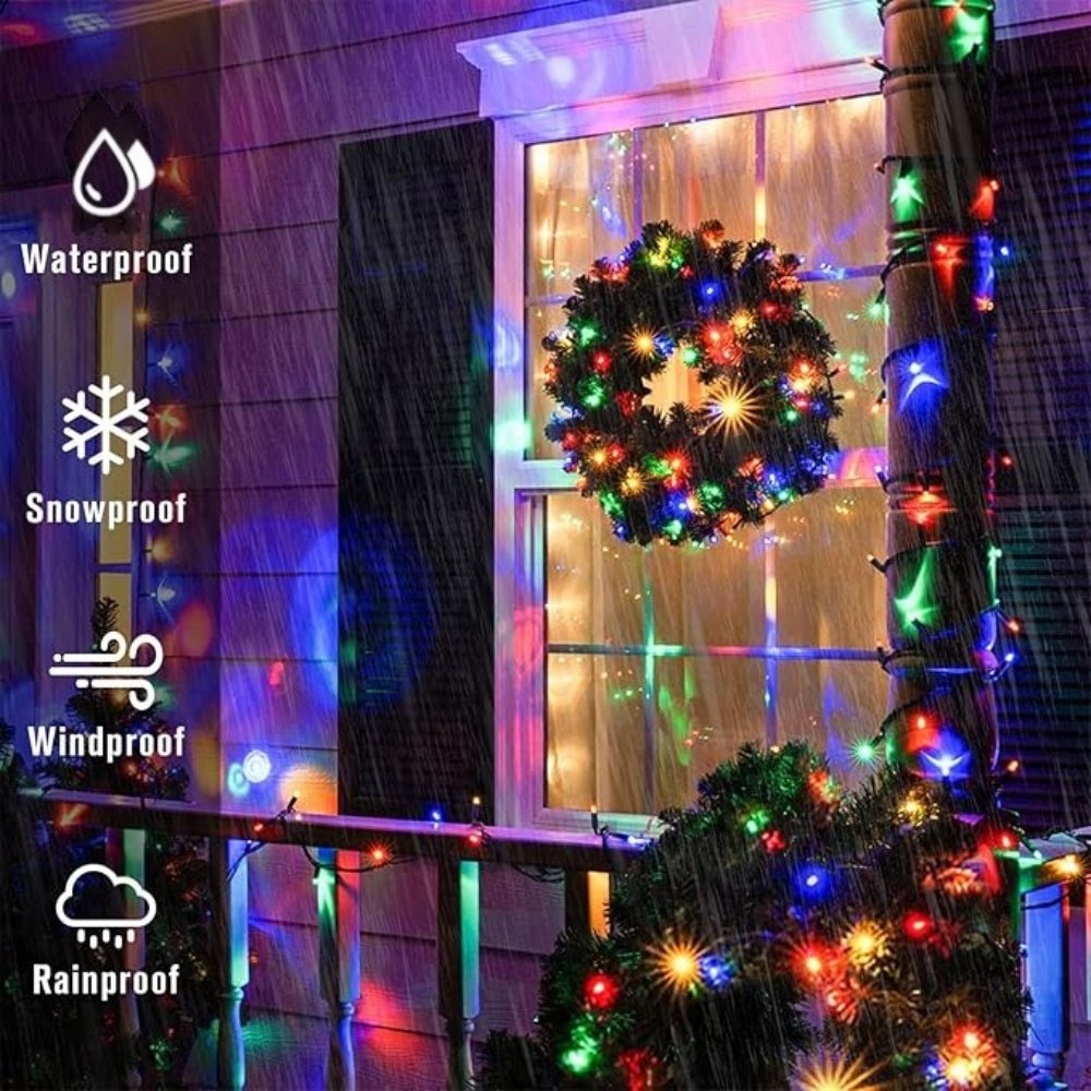 200 LED Solar String Lights for Outside, 75ft 8 Modes Solar Christmas Lights