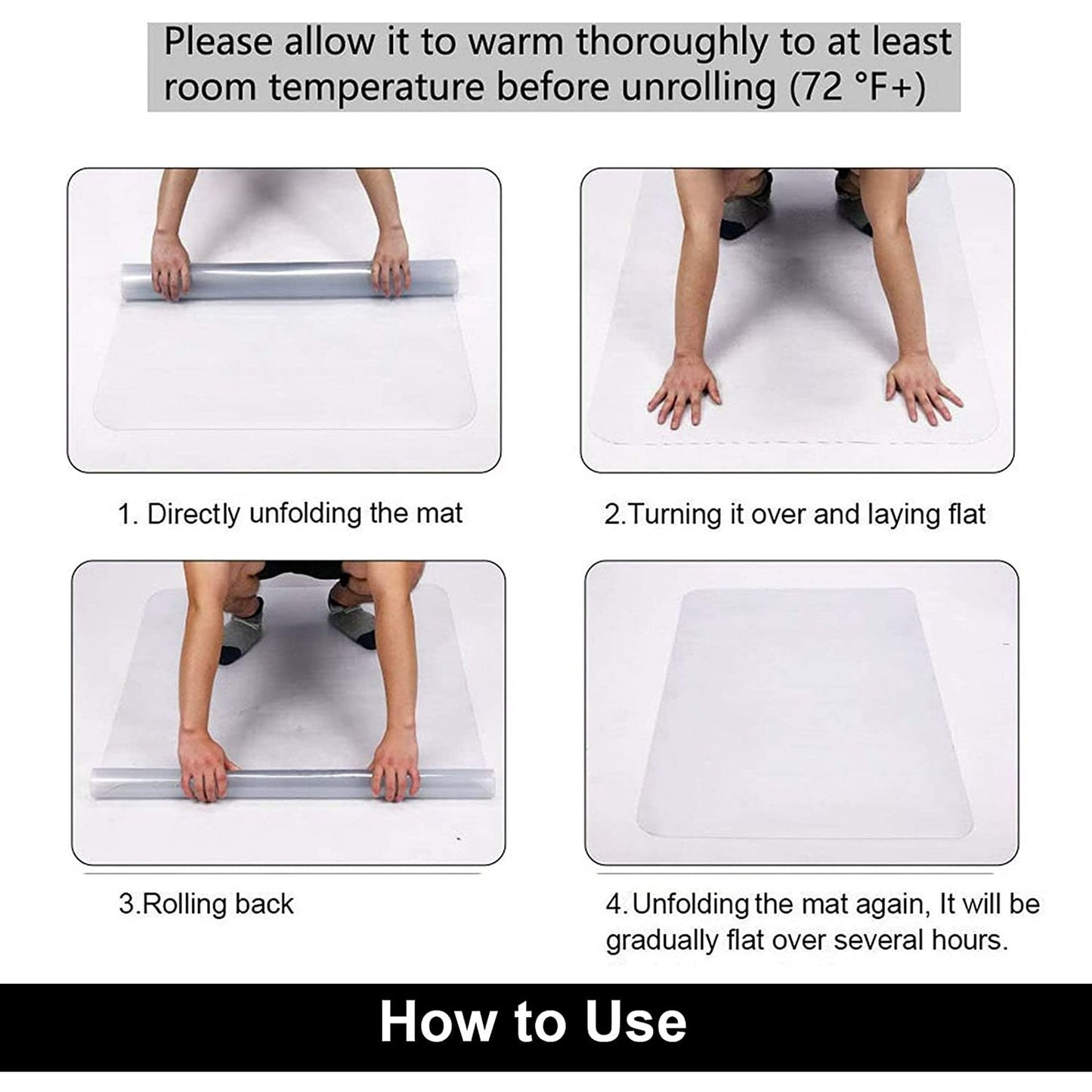Office Mat for Hard Floor (36 "X 48" Rectangle), Transparent PVC, Office Chair Mat for Home and Office