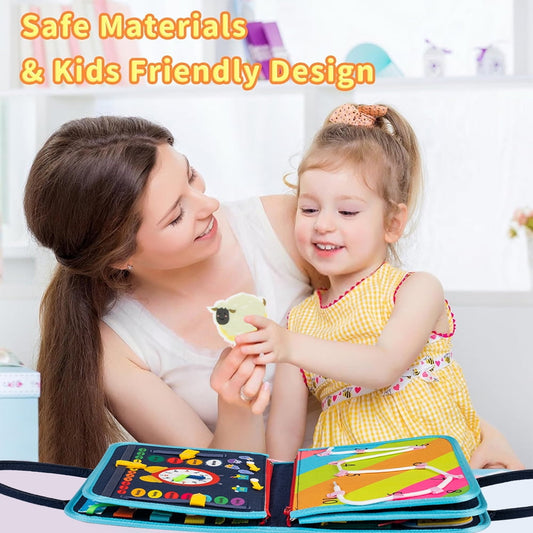 Busy Board for Toddlers 2-4,Busy Book for Toddlers 1-3,Preschool Educational Activity Sensory Board for Learning Fine Motor Skills,