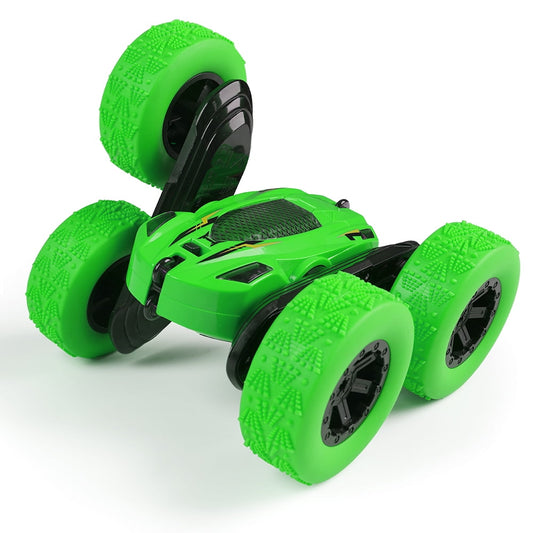Uncahome RC Cars, Remote Control Car 2.4Ghz Stunt Car with Double Sided 360 Flips, Rechargeable 4WD Off Road RC Car Toys for Kids (Green)