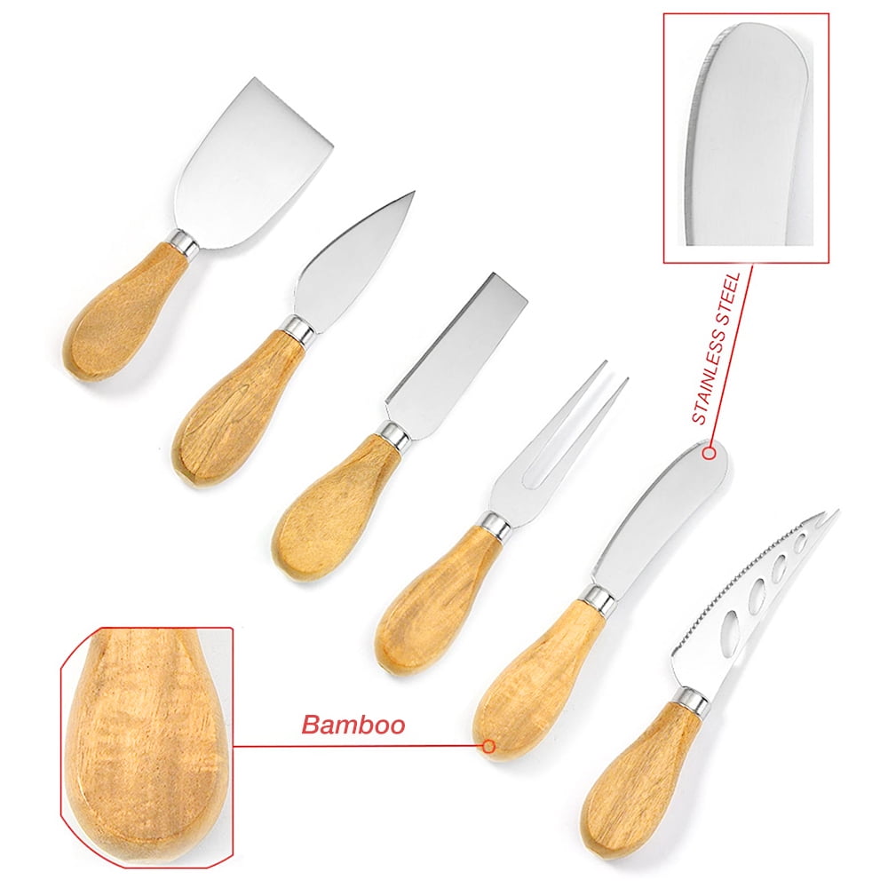 Cheese Knives Set Cheese Spreader Slicer Cheese Cutter Cheese Fork Cheese Spreading Knife for Charcuterie Boards Cutlery Gift Set 6 Pieces Cheese Knife Utensils Set