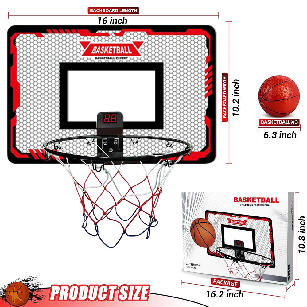 Indoor Basketball Hoop for Kids, Over The Door Basketball Hoops