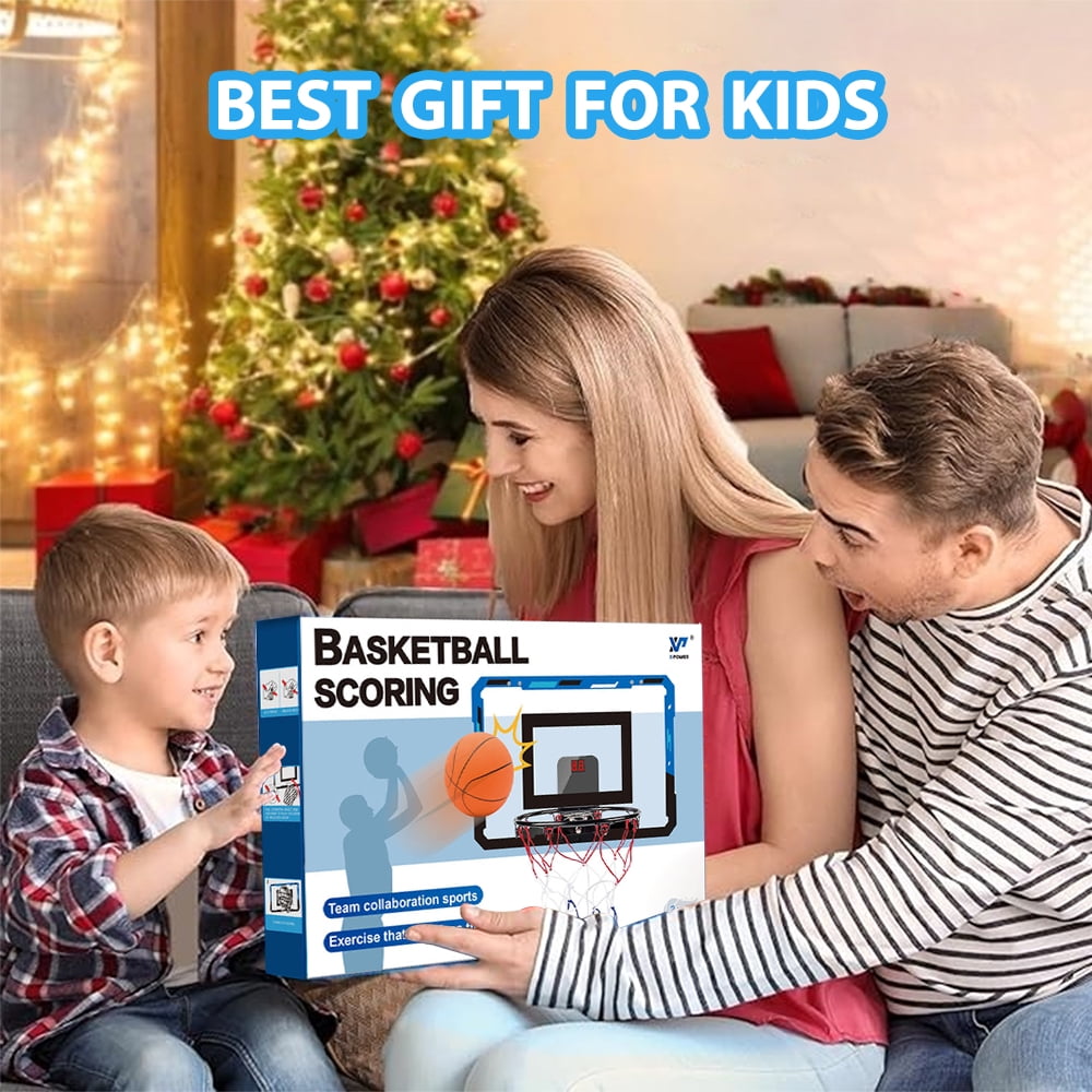 Indoor Basketball Hoop Basketball Hoop Indoor Automatic Scoring Electronic Scoreboard with 3 Balls Basketball Toy for Kids
