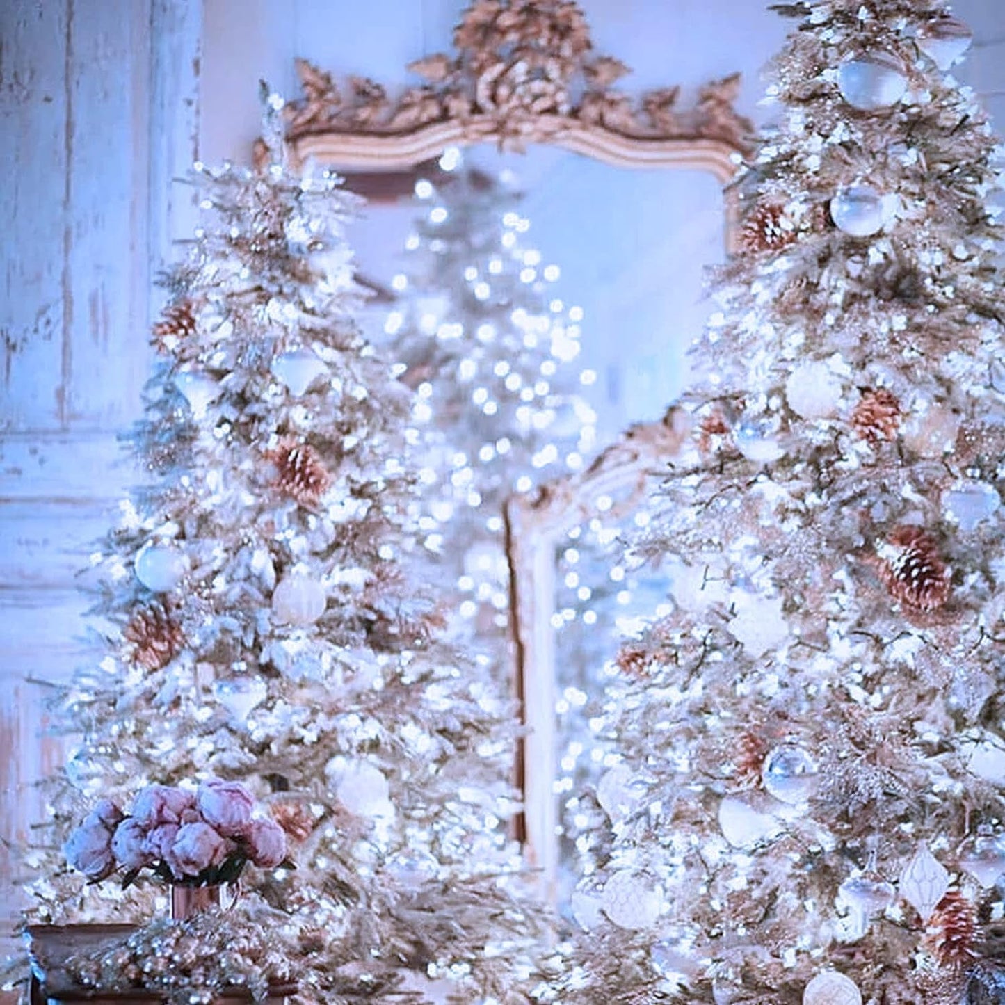 33ft 400 LED Christmas String Lights White Fairy Lights Led Icicle Christmas Lights Plug-in for Christmas, Holiday, Wedding (Cool White)