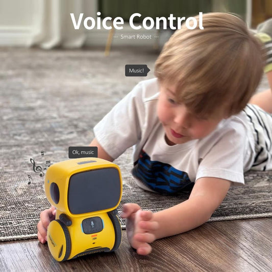 Kids Robot Toy, Smart Talking Robots, Gift for Boys and Girls Age 3+, Intelligent Partner And Teacher, with Voice Controlled And Touch Sensor, Yellow