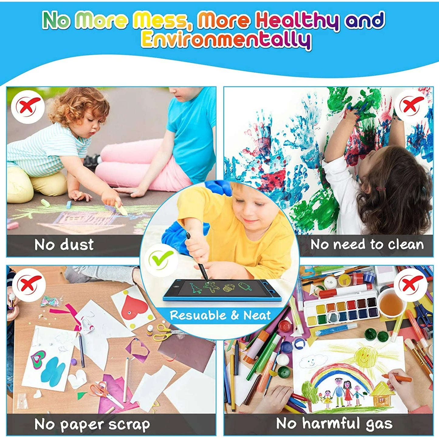 2 Pack LCD Writing Tablet for Kids 10 inch,Doodle Board, Preschool Toys for 3+ Kids