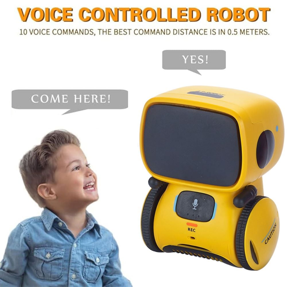Kids Robot Toy, Smart Talking Robots, Gift for Boys and Girls Age 3+, Intelligent Partner And Teacher, with Voice Controlled And Touch Sensor, Yellow