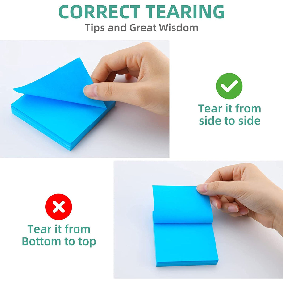 Sticky Notes 3x3in, Sticky Pads Bulk Self-Stick Note Pads, 8 Pads Posted Notes Bright Colorful 100 Pad