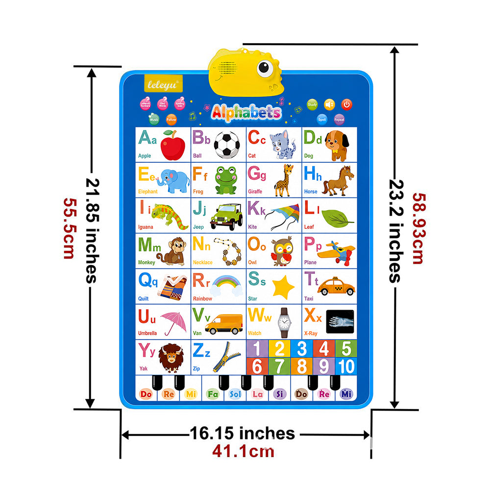 Interactive Alphabet Wall Chart for Kids,Talking ABC Letters and Numbers 123 for Toddlers 2-6