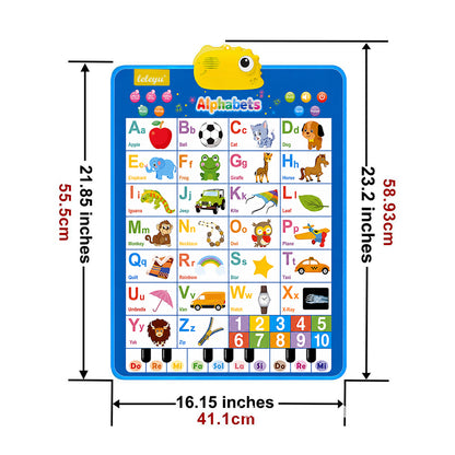 Interactive Alphabet Wall Chart for Kids,Talking ABC Letters and Numbers 123 for Toddlers 2-6