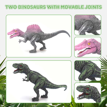 Dinosaur Toys with 22 Realistic Dinosaur Figures&Activity Play Mat, Dinosaur Play Set Christmas Gifts for Kids Toddler Toy Age 3-7