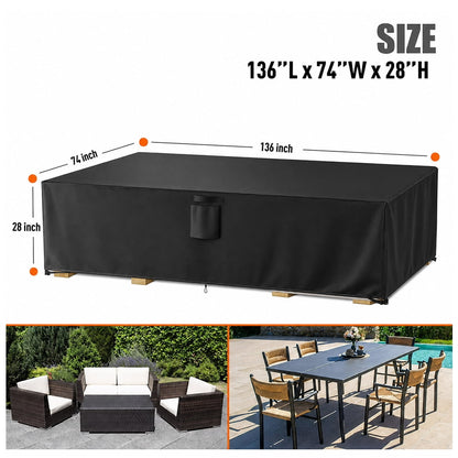 SwFoer Patio Furniture Covers Waterproof Outdoor Couch Sectional Sofa Set Cover 136in x 74in x 28in