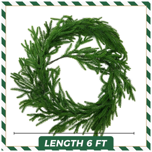 6 Ft Real Touch Christmas Garland Lifelike Cedar Garland Realistic Christmas Outdoor Indoor Decorations