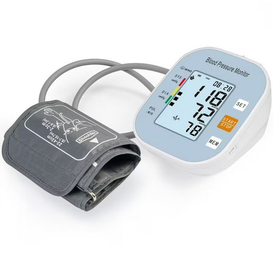 Blood Pressure Monitor, Automatic BP Machine with Large Backlit Display Accurate for 2 Users with Arm Cuff & Storage Bag, Blue
