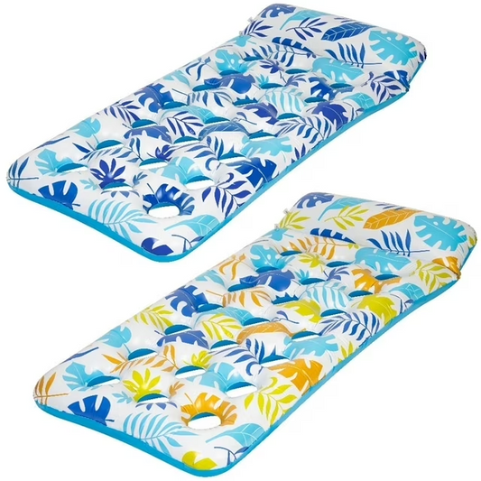 Swfoer 2 Piece Float Set Lounger Inflatable Pool Floats, 72×32in Adult Inflatable Lounge Raft Beach Pool