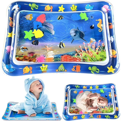 SwFoer Tummy Time Baby Water Mat, Inflatable Infant Toys Baby Playmat Early Sensory Development BPA-Free
