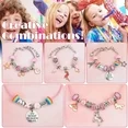 SwFoer 66 Pcs Charm Bracelet Making Kit, DIY Jewelry Making Kits Crafts Gifts Set for Girls