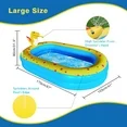Swfoer Inflatable Dinosaur Pool for Kids kid pool Kiddie Pool 67"x 41"x 32"H Indoor&Outdoor Kids Swimming for Ages 2+ Blue