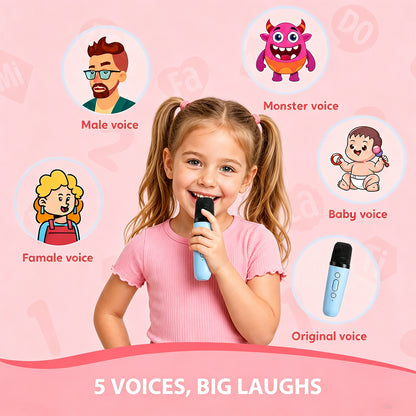 Mini Karaoke Machine with 2 Wireless Microphones Portable Mini Karaoke Machine for Kids for Christmas Party Gift