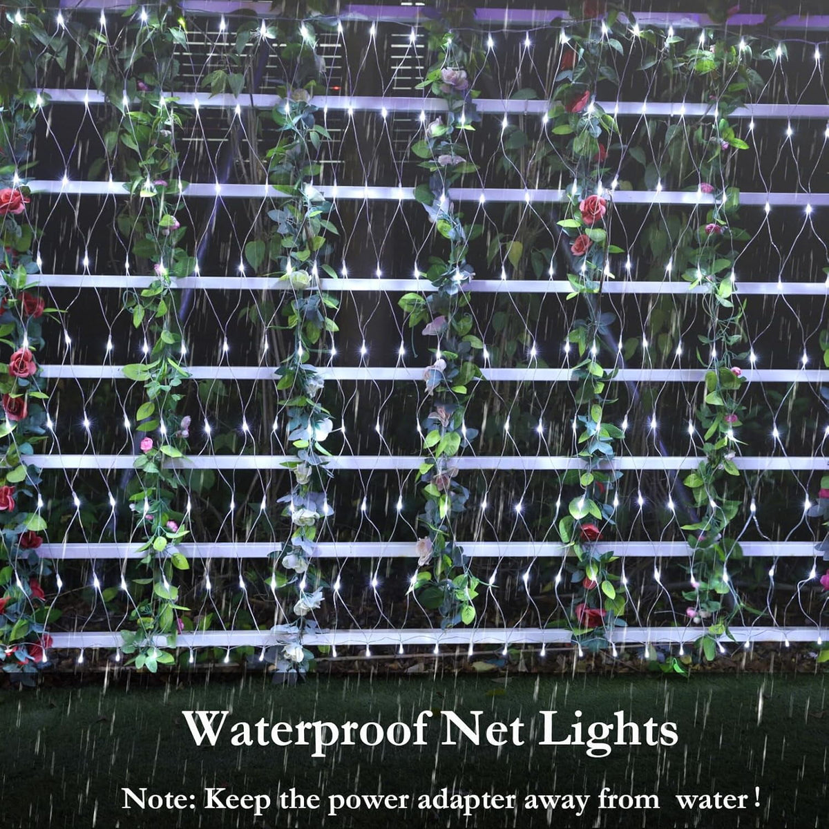 LED Christmas Net Lights,12ft x 5ft 360 LED 8 Modes Bush Mesh Lights Connectable,with Timer Waterproof for Christmas Indoor Outdoor Holiday Lighting Decorations, White