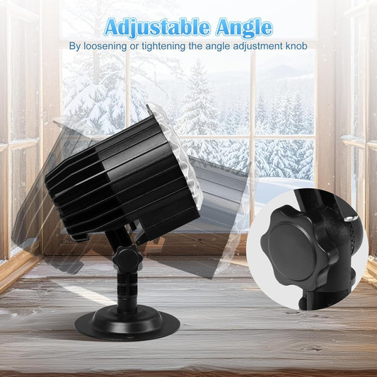 Christmas Snowflake Projector Lights Outdoor, Three-dimensional Snowfall Projection Lamp Outside Waterproof, Black
