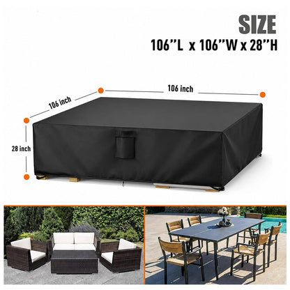 SwFoer Patio Furniture Covers Waterproof Outdoor Couch Sectional Sofa Set Cover 106in x 106in x 28in