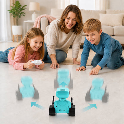 Swfoer Robot Toys for Kids,Remote Control Robot Toy, Rechargeable RC Robot for Boys Girls with Music and LED Eyes, Gift for Children Age 3 Years and Up, Blue