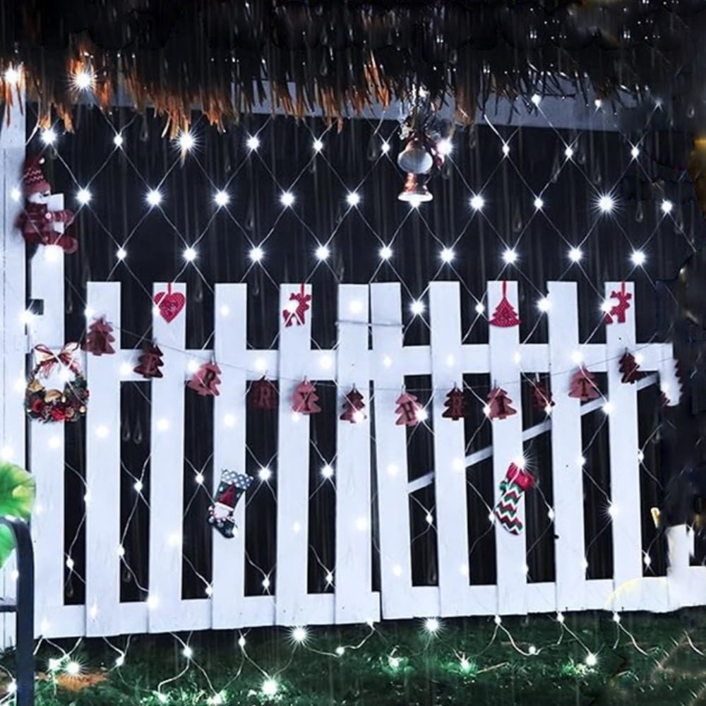LED Christmas Net Lights,12ft x 5ft 360 LED 8 Modes Bush Mesh Lights Connectable,with Timer Waterproof for Christmas Indoor Outdoor Holiday Lighting Decorations, White