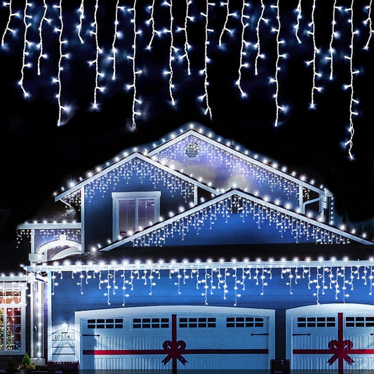 33ft 400 LED Christmas String Lights White Fairy Lights Led Icicle Christmas Lights Plug-in for Christmas, Holiday, Wedding (Cool White)