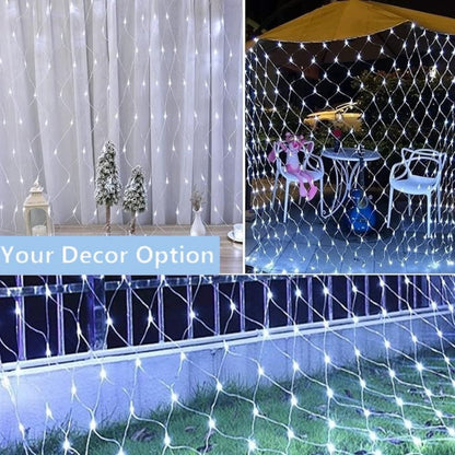 LED Christmas Net Lights,12ft x 5ft 360 LED 8 Modes Bush Mesh Lights Connectable,with Timer Waterproof for Christmas Indoor Outdoor Holiday Lighting Decorations, White