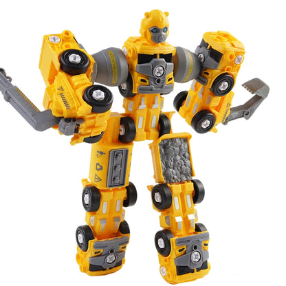 5 in 1 Take Apart Trucks Transform to Robot Construction Vehicles Set Transforming Robots for Kids Educational STEM Toys